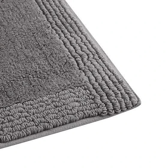 100% Cotton Tufted 3000 GSM Reversible Bath Rug Charcoal 21x34' Default -DTYStore