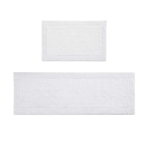 100% Cotton Tufted 3000 GSM Reversible Bath Rug White 24x72' Default -DTYStore
