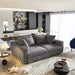 102.4 ' Plush Corduroy 4-Seat Sofa,Modern Comfy Upholstered Sofa Cloud Couch,Deep Seat Couches with Soft Pillows,Convertible Deep Seat Sofa Lounge Chair for Living Room Bedroom,Apartment,Office,Grey Default -DTYStore
