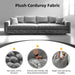 102.4 ' Plush Corduroy 4-Seat Sofa,Modern Comfy Upholstered Sofa Cloud Couch,Deep Seat Couches with Soft Pillows,Convertible Deep Seat Sofa Lounge Chair for Living Room Bedroom,Apartment,Office,Grey Default -DTYStore
