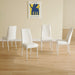 4 Dining Chair Set, White Dining Chair Set, PU Material High Back Seat and Sturdy White Leg Chair for Dining Room, Kitchen and Living Room c-010 - DTYStore