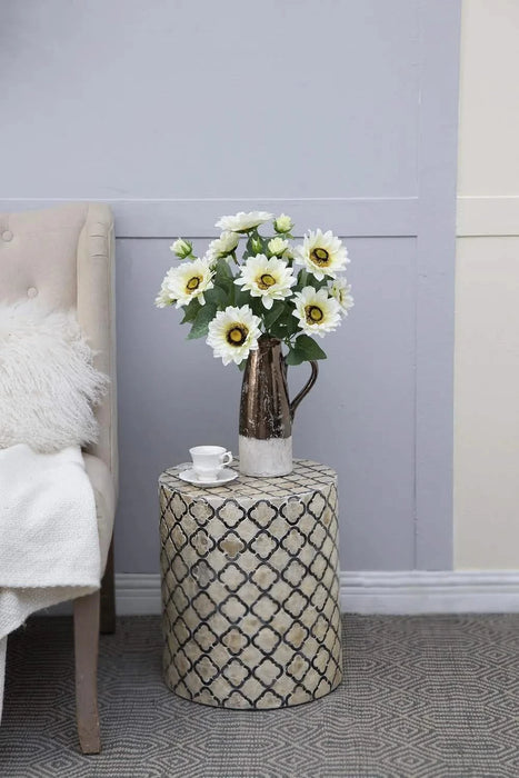 10.2 x 11 x 18.9'H Artificial Cream Sunflower BushX9, 4 Pack Default -DTYStore