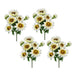 10.2 x 11 x 18.9'H Artificial Cream Sunflower BushX9, 4 Pack Default -DTYStore