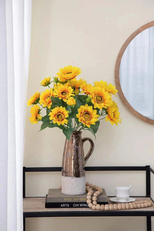 10.2 x 11 x 18.9'H Artificial Yellow Sunflower BushX9,4 Pack Default -DTYStore