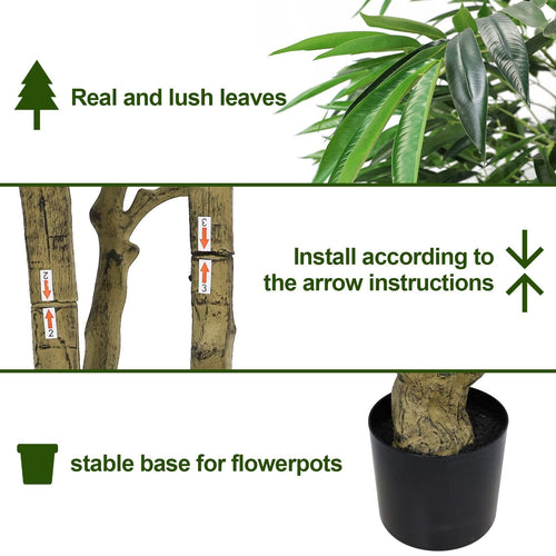 7FT Artificial willow Tree, Indoor Faux slik Greenery Plant for Home, Apartment, or Office Decoration, 1pc/set - Image 5