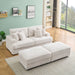 82 inches beige corduroy sofa, two storage feet +4 throw pillows, create a living room, office fashion new darling! - DTYStore