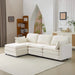 104' Plush Cloud 3 Seater Sofa: Modular 3 Seater Sofa + Ottoman with 22' Beige Chenille Cushions + 2 Throw Pillows - Compact Size for Apartment, Living Room, Bedroom (Beige) Default -DTYStore