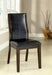Transitional Dining Room Side Chairs Set of 2pc Chairs only Brown Cherry Unique Curved Back Espresso Leatherette Padded Seat - DTYStore