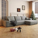 107' Cloud Sectional Couch with L-Shape Chaise,Modern Modular Sofa with Deep Seat, Upholstered Couches for Living Room Bedroom,No Assembly Required, Grey(Plush Corduroy Fabric) Default -DTYStore