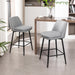 Counter Height Swivel Bar Stools Set of 2, 360° Swivel Upholstered Barstools with Back and Metal Legs, 25.6' Seat Height,Counter Stools for Kitchen Island and Pub,Linen Cloth,Grey - DTYStore