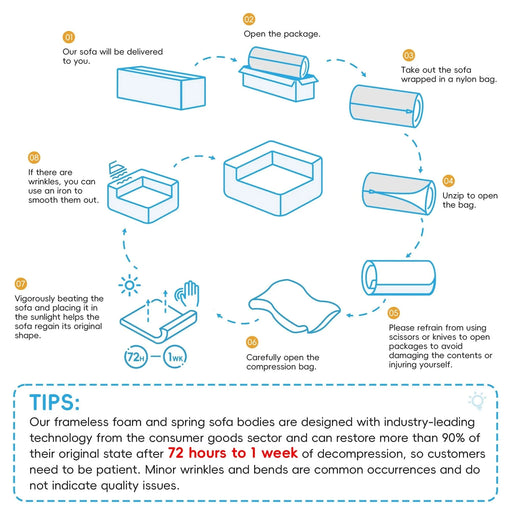 109*68' Modular Sectional Living Room Sofa Set, Modern Minimalist Style Couch, Upholstered Compressed Sofa for Living Room, Bedroom, Salon, 2 PC Free Combination, L-Shape, Cream Default -DTYStore
