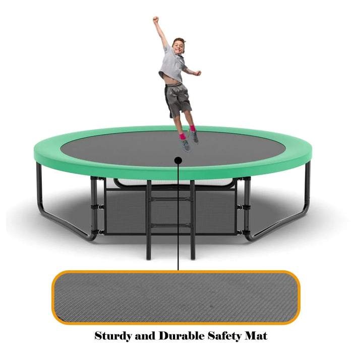 10FT Pumpkin Trampoline, Outdoor Trampoline with Basketball Hoop, Enclosure Net and Ladder Default -DTYStore