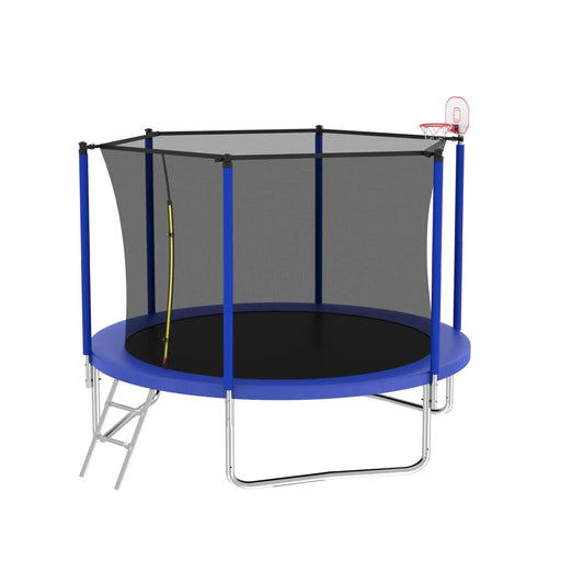 10FT Trampoline for Kids,  Basketball Hoop and Ladder, Outdoor Kids Trampoline with Safety Enclosure,Fast Assembly for Backyard Fun,ASTM Approved - DTY Store