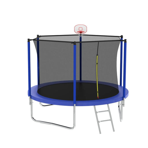 10FT Trampoline for Kids,  Basketball Hoop and Ladder, Outdoor Kids Trampoline with Safety Enclosure,Fast Assembly for Backyard Fun,ASTM Approved - DTY Store