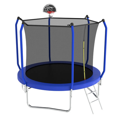 10FT Trampoline with Basketball Hoop,  ASTM Approved Reinforced Type Outdoor Trampoline with Enclosure Net - DTY Store