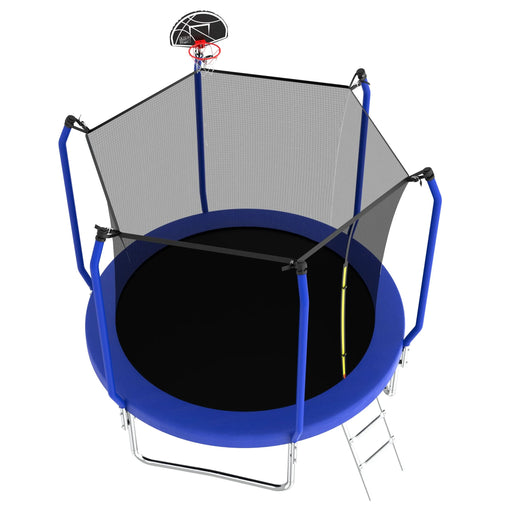 10FT Trampoline with Basketball Hoop,  ASTM Approved Reinforced Type Outdoor Trampoline with Enclosure Net - DTY Store