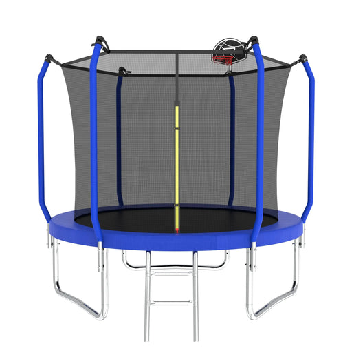 10FT Trampoline with Basketball Hoop,  ASTM Approved Reinforced Type Outdoor Trampoline with Enclosure Net - DTY Store