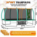 10X16FT Outdoor Square Trampolines for Kids Adults Long Rectangular Tumbling Trampoline Default -DTYStore