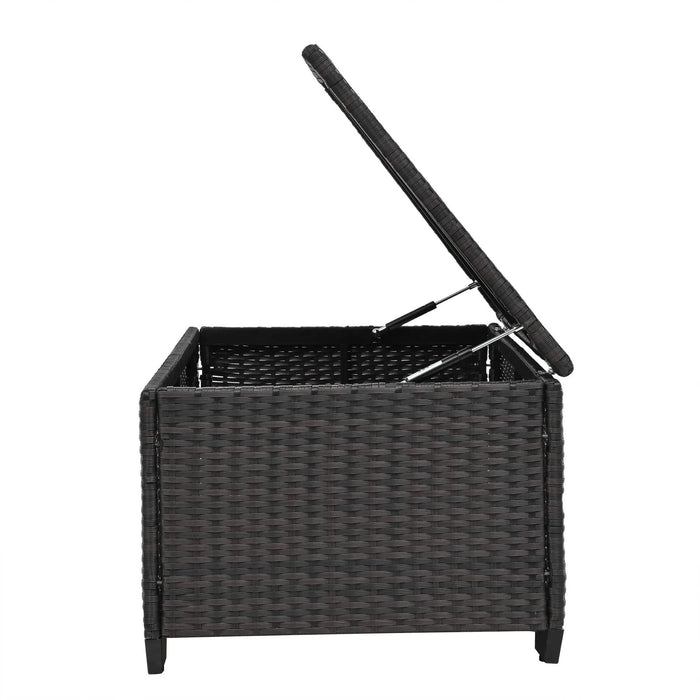 10 Piece PE Rattan Patio Furniture Set, Sectional Sofa Set, Outdoor Patio Furniture Set With Cushions & Tempered Glass Coffee Table Default -DTYStore