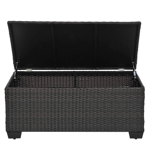 10 Piece PE Rattan Patio Furniture Set, Sectional Sofa Set, Outdoor Patio Furniture Set With Cushions & Tempered Glass Coffee Table Default -DTYStore