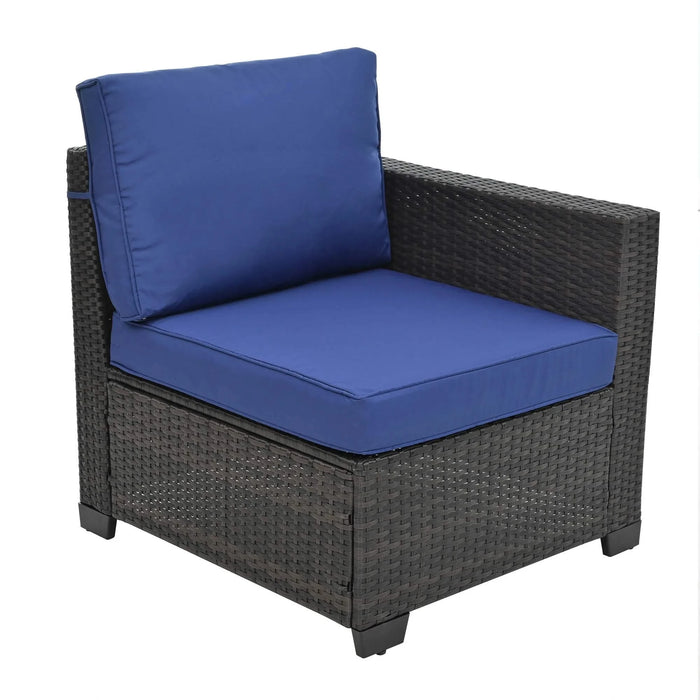 10 Piece PE Rattan Patio Furniture Set, Sectional Sofa Set, Outdoor Patio Furniture Set With Cushions & Tempered Glass Coffee Table Default -DTYStore