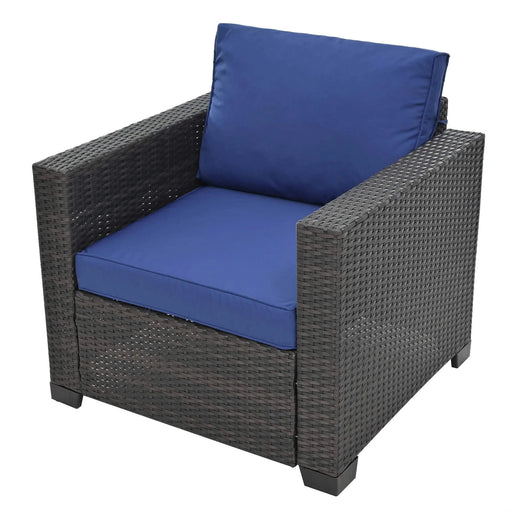 10 Piece PE Rattan Patio Furniture Set, Sectional Sofa Set, Outdoor Patio Furniture Set With Cushions & Tempered Glass Coffee Table Default -DTYStore