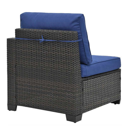 10 Piece PE Rattan Patio Furniture Set, Sectional Sofa Set, Outdoor Patio Furniture Set With Cushions & Tempered Glass Coffee Table Default -DTYStore