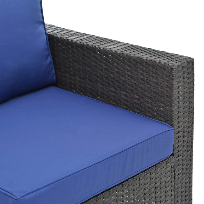 10 Piece PE Rattan Patio Furniture Set, Sectional Sofa Set, Outdoor Patio Furniture Set With Cushions & Tempered Glass Coffee Table Default -DTYStore