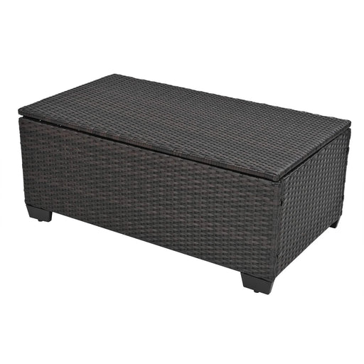 10 Piece PE Rattan Patio Furniture Set, Sectional Sofa Set, Outdoor Patio Furniture Set With Cushions & Tempered Glass Coffee Table Default -DTYStore