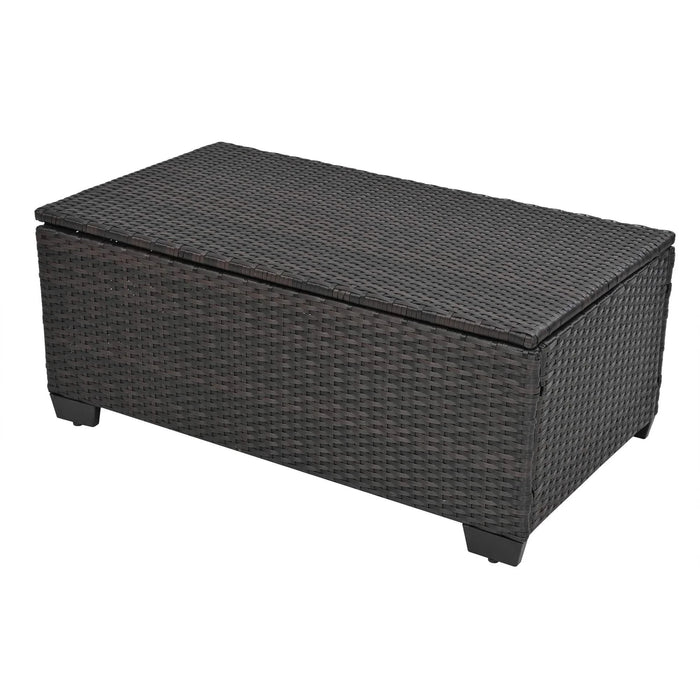 10 Piece PE Rattan Patio Furniture Set, Sectional Sofa Set, Outdoor Patio Furniture Set With Cushions & Tempered Glass Coffee Table Default -DTYStore