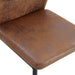 Luxury Simple Chair - Set of 6 Brown Technology Fabric Material High Resilience Dining Chair with Metal Black Leg.The Chair Back Has a Vertical Stripe Design With Smooth And Uniform Lines. - DTYStore