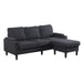 dark grey color knock down 3-seat combo sofa with storage ottoman for living room apartment bedroom and compact room, Upholstered sectional Couch, L Shaped Bench with a footrest, a individual storage - DTYStore