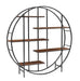 Round 5-Tier Metal Plant Stand bookcase storage rack, Indoor Living Room Terrace Garden Balcony Display Stand. Rustic Brown, 67'' W x 11.8'' D x 67'' H. - DTYStore
