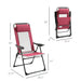 Outsunny Folding Patio Chairs Set of 2, Outdoor Deck Chair with Adjustable Sling Back, Camping Chair with Removable Headrest for Garden, Backyard, Lawn, Red - DTYStore