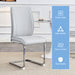 Luxury Simple Arch Chair - Set of 8 Light Gray PU Material High Resilience Dining Chair with Arched Metal Silver Leg.Packed In Two Boxes. - DTYStore