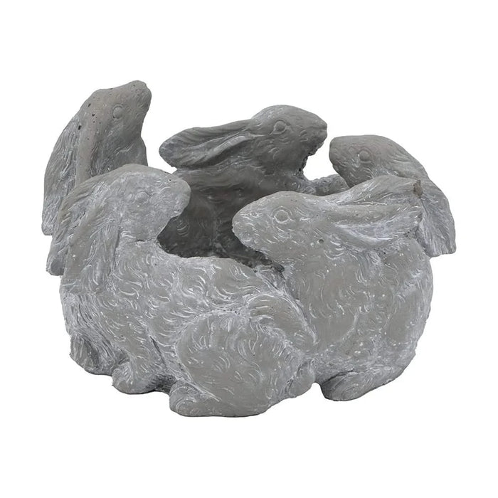 10x8x6.5' 5 Bunny Cement Planter Default -DTYStore