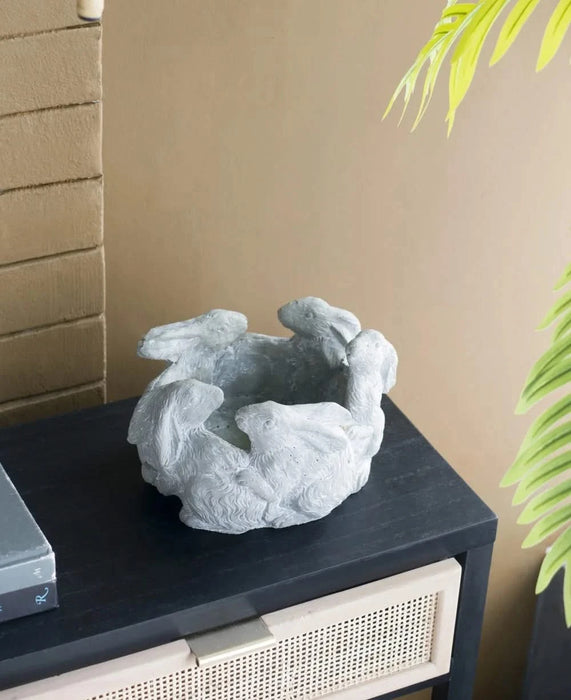 10x8x6.5' 5 Bunny Cement Planter Default -DTYStore