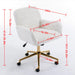 A&A Furniture Office Chair,Artificial rabbit hair Home Office Chair with Golden Metal Base,Adjustable Desk Chair Swivel Office Chair,Vanity Chair(Orange)