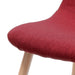 Mid-Century Dining Chair Fabric Upholstered Chair with Light Walnut Finished Metal Legs (Set of 2), Red - DTYStore