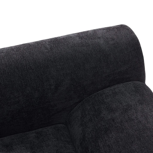 111.2' Modern L-Shaped Sectional Sofa – Modular Velvet Couch with Adjustable Configurations, Soft Mélange Fabric in Black, Stylish & Comfortable for Living Room, Bedroom, and Lounge Areas Default -DTYStore