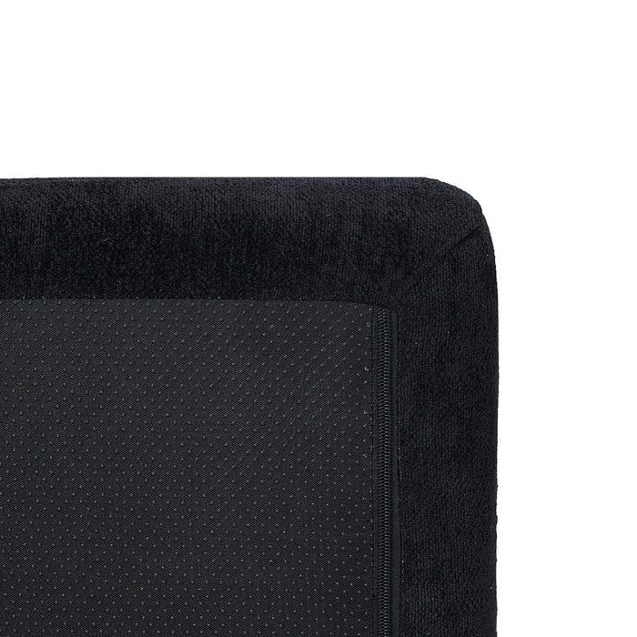 111.2' Modern L-Shaped Sectional Sofa – Modular Velvet Couch with Adjustable Configurations, Soft Mélange Fabric in Black, Stylish & Comfortable for Living Room, Bedroom, and Lounge Areas Default -DTYStore