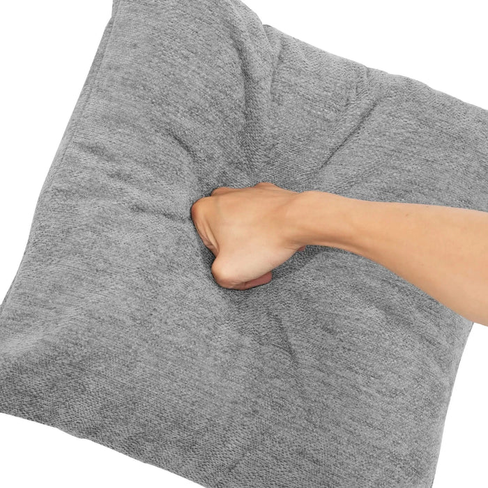 111.2' Modern L-Shaped Sectional Sofa – Modular Velvet Couch with Adjustable Configurations, Soft Mélange Fabric in GREY, Stylish & Comfortable for Living Room, Bedroom, and Lounge Areas Default -DTYStore