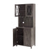 Farmhouse Bar Cabinet for Liquor and Glasses, Dining Room Kitchen Cabinet with Wine Rack, Sideboards Buffets Bar Cabinet L26.89''*W15.87''*H67.3'' Charcoal Grey - DTYStore