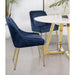Dark Ink Blue and Gold Wingback Dining Chair (Set of 2) - DTYStore