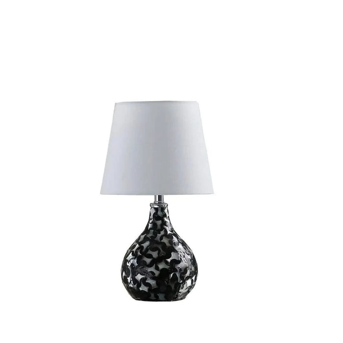 11.5' In Modern Black Seashell Swirl Pattern Mini Polyresin Table Lamp Default -DTYStore