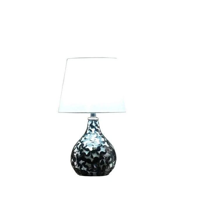11.5' In Modern Black Seashell Swirl Pattern Mini Polyresin Table Lamp Default -DTYStore