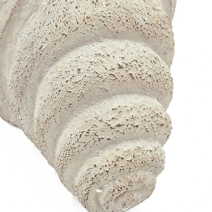 11.5x7x7' Sand and Cement Nautilus Shell Planter with Textured Beige Finish Default -DTYStore