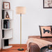 Floor Lamp for Living Room with Beige Lampshade, Standing Lamp Tall Industrial Floor Lamp Reading for Bedroom, Office (No Included Bulb) -Matte Black+Matte Gold - DTYStore