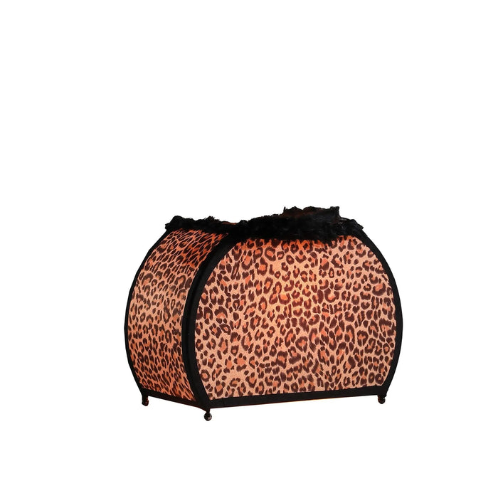 11.75' In Leopard Animal Print Purse W/ Black Faux Handle Table Lamp Default -DTYStore
