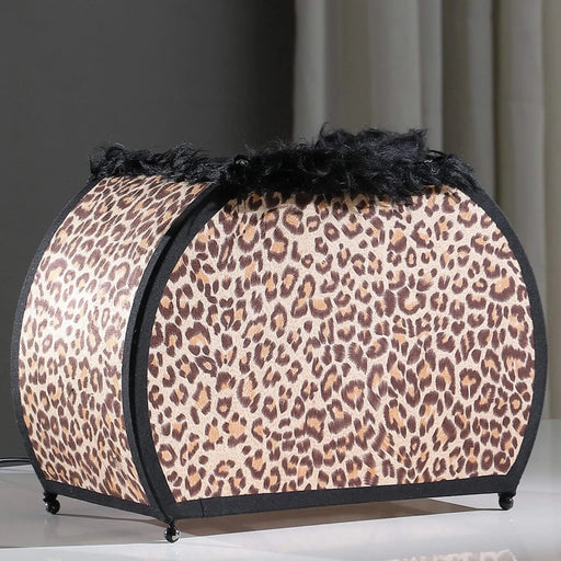 11.75' In Leopard Animal Print Purse W/ Black Faux Handle Table Lamp Default -DTYStore